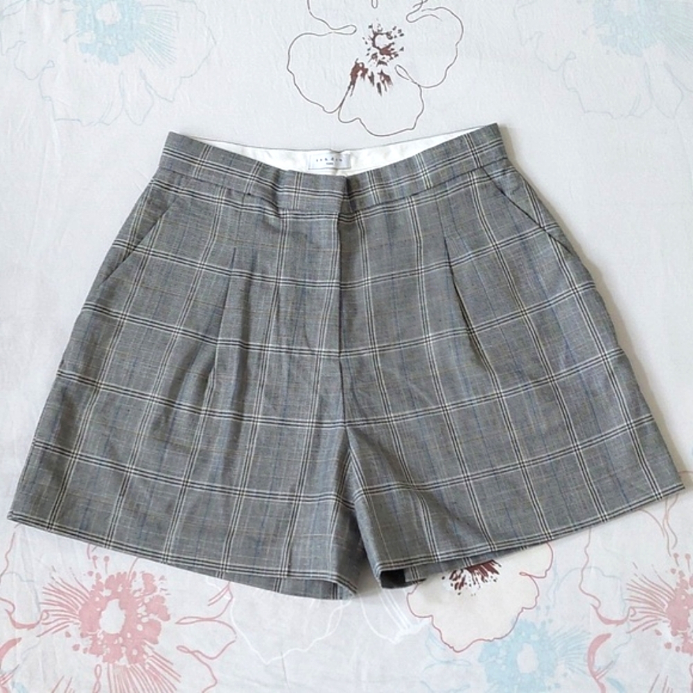 NEW Sandro Gray Bermuda Shorts Tailored Linen Blend